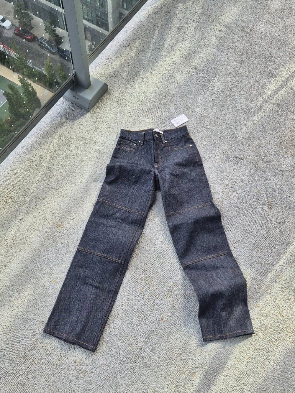 Helmut Lang Zip Carpenter Jeans Raw Indigo Size 25 NWT